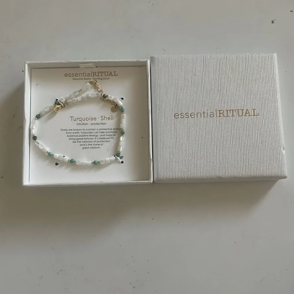 Essential Ritual Sealed NIB Genuine Turquoise Shell Anklet - Picture 3 of 13
